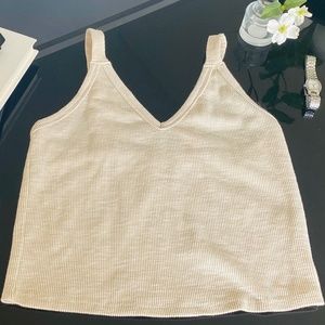 Tan Ribbed Tank